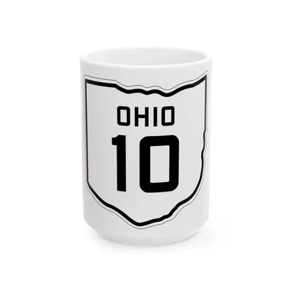 OH-10 1927 (Ohio) (Road Sign) White Coffee Mug 15oz - Go Mug Yourself