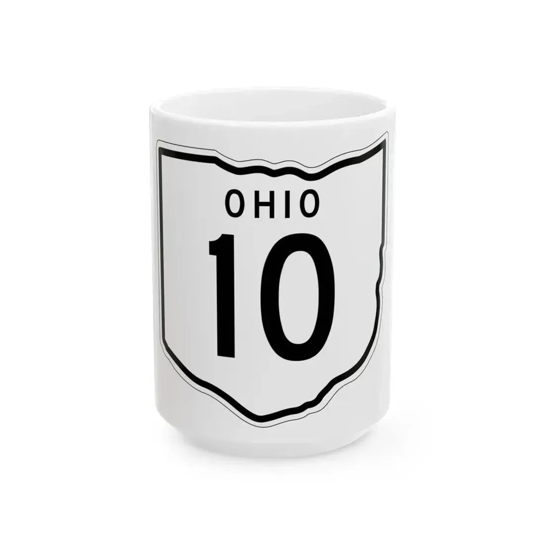OH-10 1948 (Ohio) (Road Sign) White Coffee Mug 15oz - Go Mug Yourself