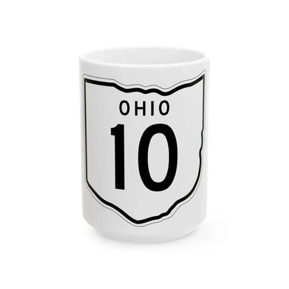 OH-10 1948 (Ohio) (Road Sign) White Coffee Mug 15oz - Go Mug Yourself