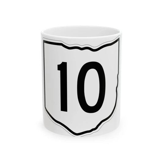 OH-10 1960 (Ohio) (Road Sign) White Coffee Mug 11oz - Go Mug Yourself