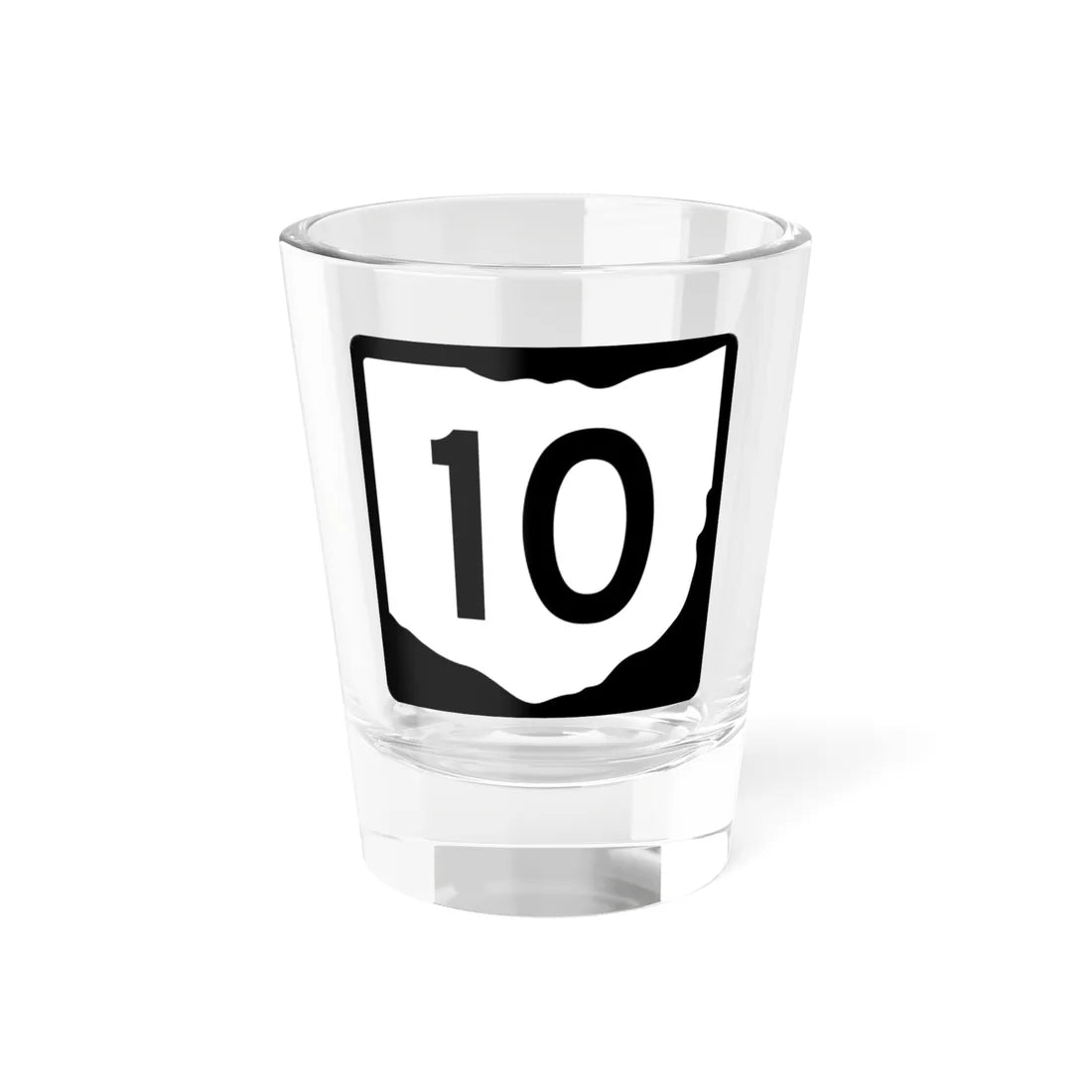 OH-10 (Ohio) (Road Sign) Shot Glass 1.5oz 1.5oz - Go Mug Yourself