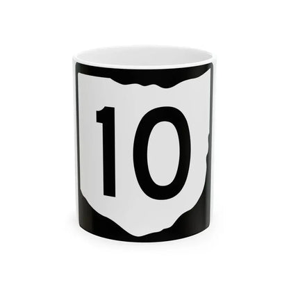 OH-10 (Ohio) (Road Sign) White Coffee Mug 11oz - Go Mug Yourself