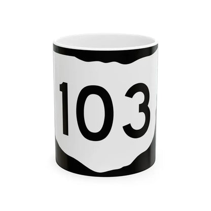 OH-103 (Ohio) (Road Sign) White Coffee Mug 11oz - Go Mug Yourself
