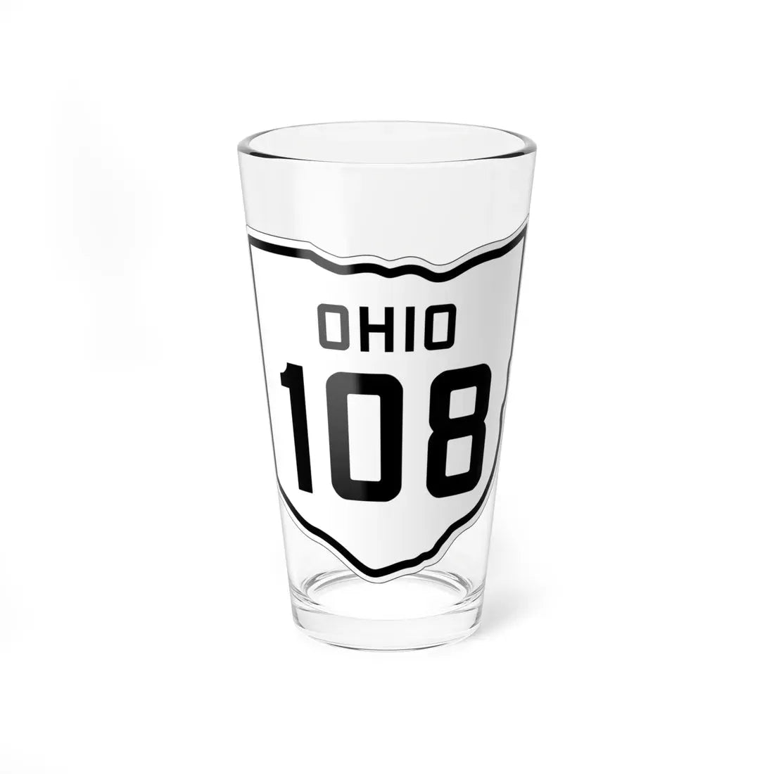 OH-108 1927 (Ohio) (Road Sign) Pint Glass 16oz 16oz - Go Mug Yourself