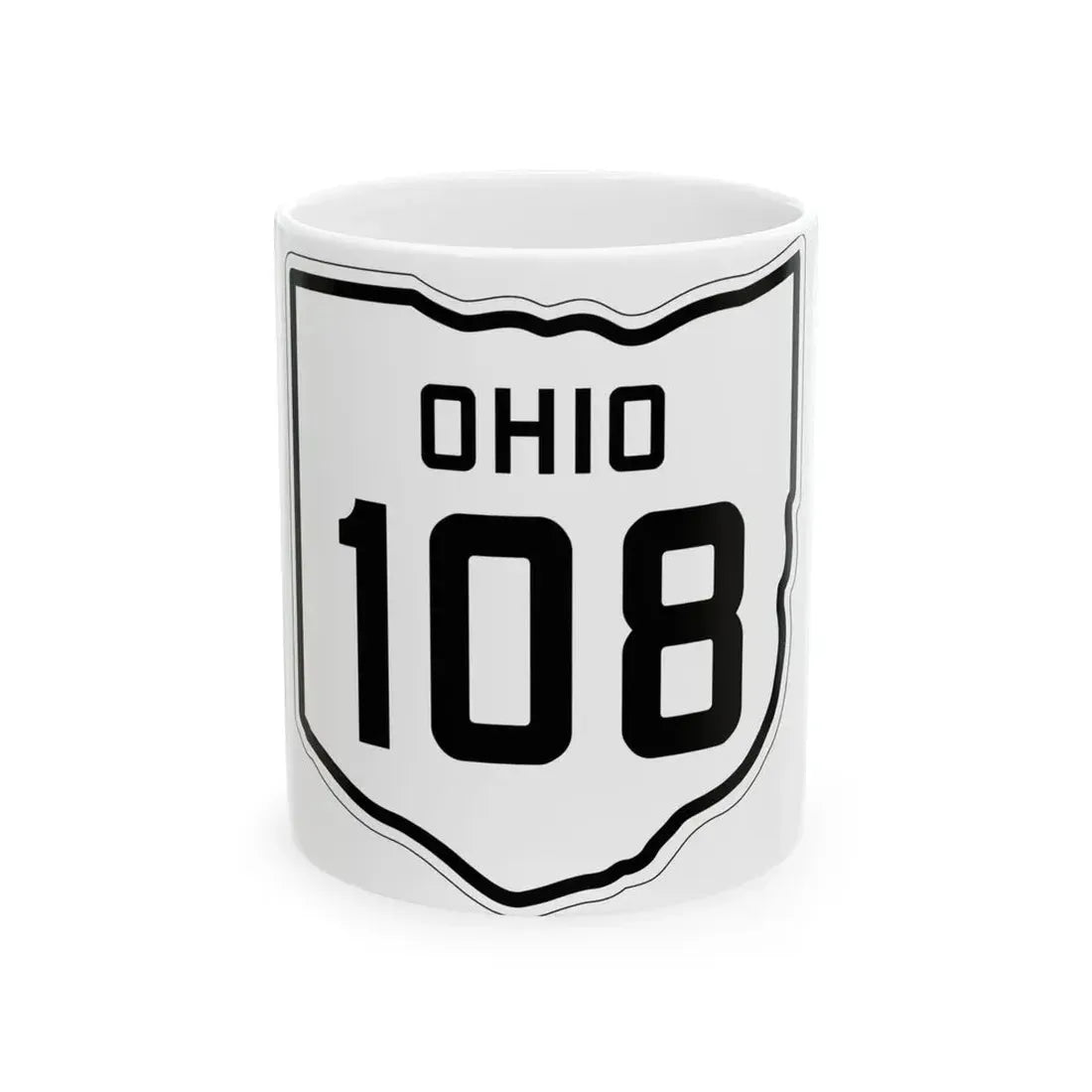 OH-108 1927 (Ohio) (Road Sign) White Coffee Mug 11oz - Go Mug Yourself