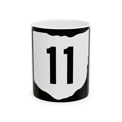 OH-11 (Ohio) (Road Sign) White Coffee Mug 11oz - Go Mug Yourself