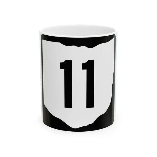 OH-11 (Ohio) (Road Sign) White Coffee Mug 11oz - Go Mug Yourself