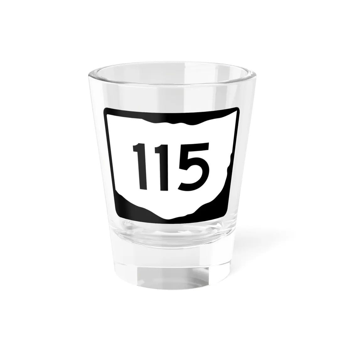 OH-115 (Ohio) (Road Sign) Shot Glass 1.5oz 1.5oz - Go Mug Yourself