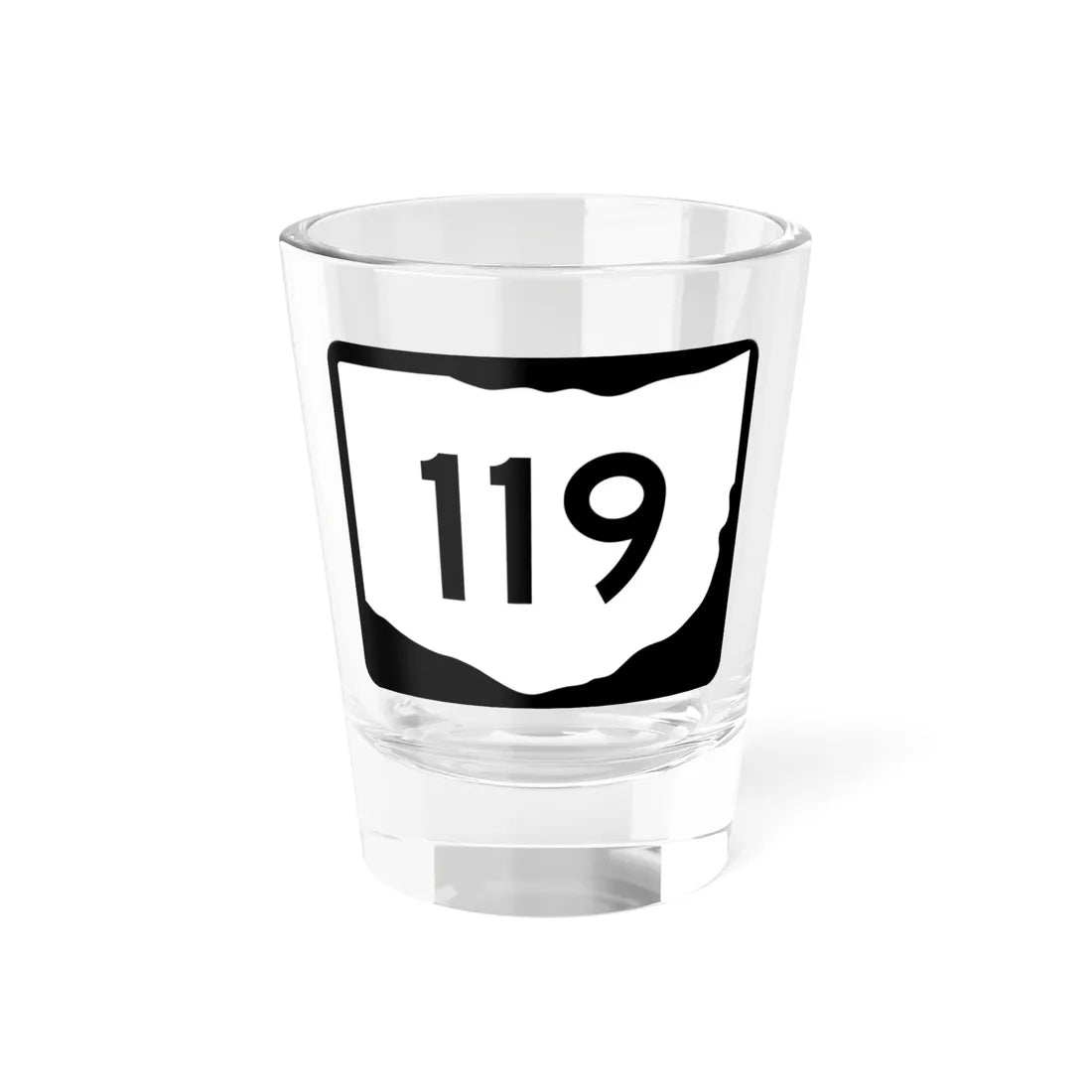 OH-119 (Ohio) (Road Sign) Shot Glass 1.5oz 1.5oz - Go Mug Yourself