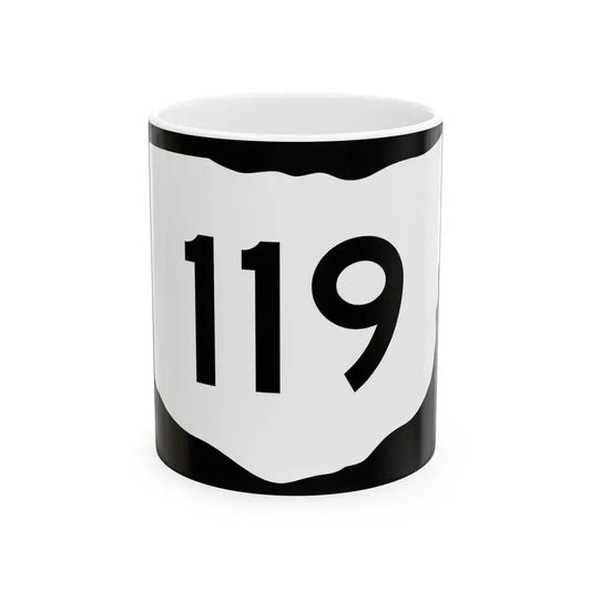 OH-119 (Ohio) (Road Sign) White Coffee Mug 11oz - Go Mug Yourself