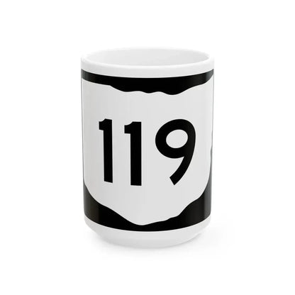 OH-119 (Ohio) (Road Sign) White Coffee Mug 15oz - Go Mug Yourself