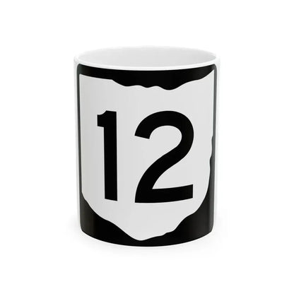 OH-12 (Ohio) (Road Sign) White Coffee Mug 11oz - Go Mug Yourself