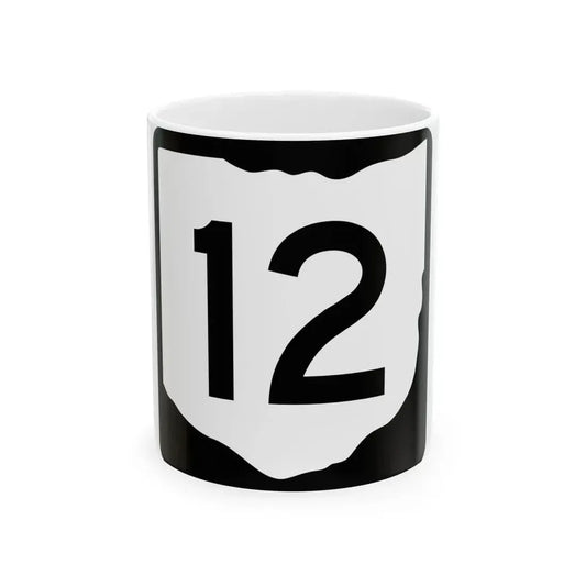 OH-12 (Ohio) (Road Sign) White Coffee Mug 11oz - Go Mug Yourself