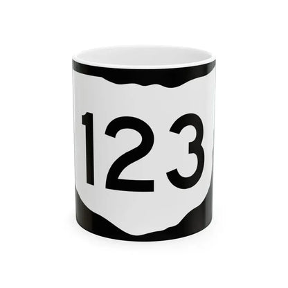 OH-123 (Ohio) (Road Sign) White Coffee Mug 11oz - Go Mug Yourself