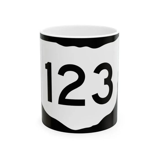 OH-123 (Ohio) (Road Sign) White Coffee Mug 11oz - Go Mug Yourself