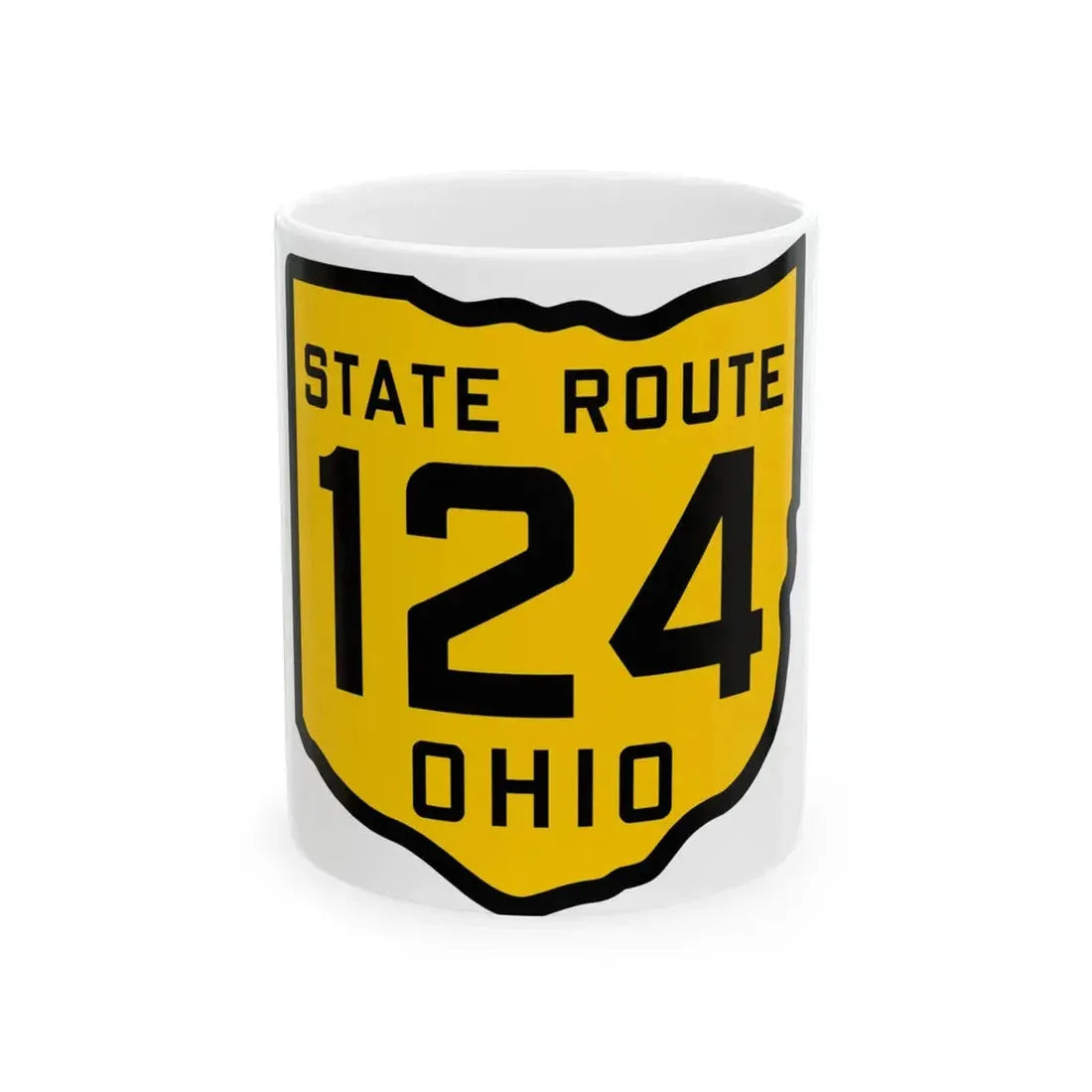 OH-124 1920 (Ohio) (Road Sign) White Coffee Mug 11oz - Go Mug Yourself