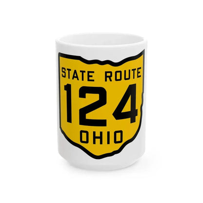 OH-124 1920 (Ohio) (Road Sign) White Coffee Mug 15oz - Go Mug Yourself