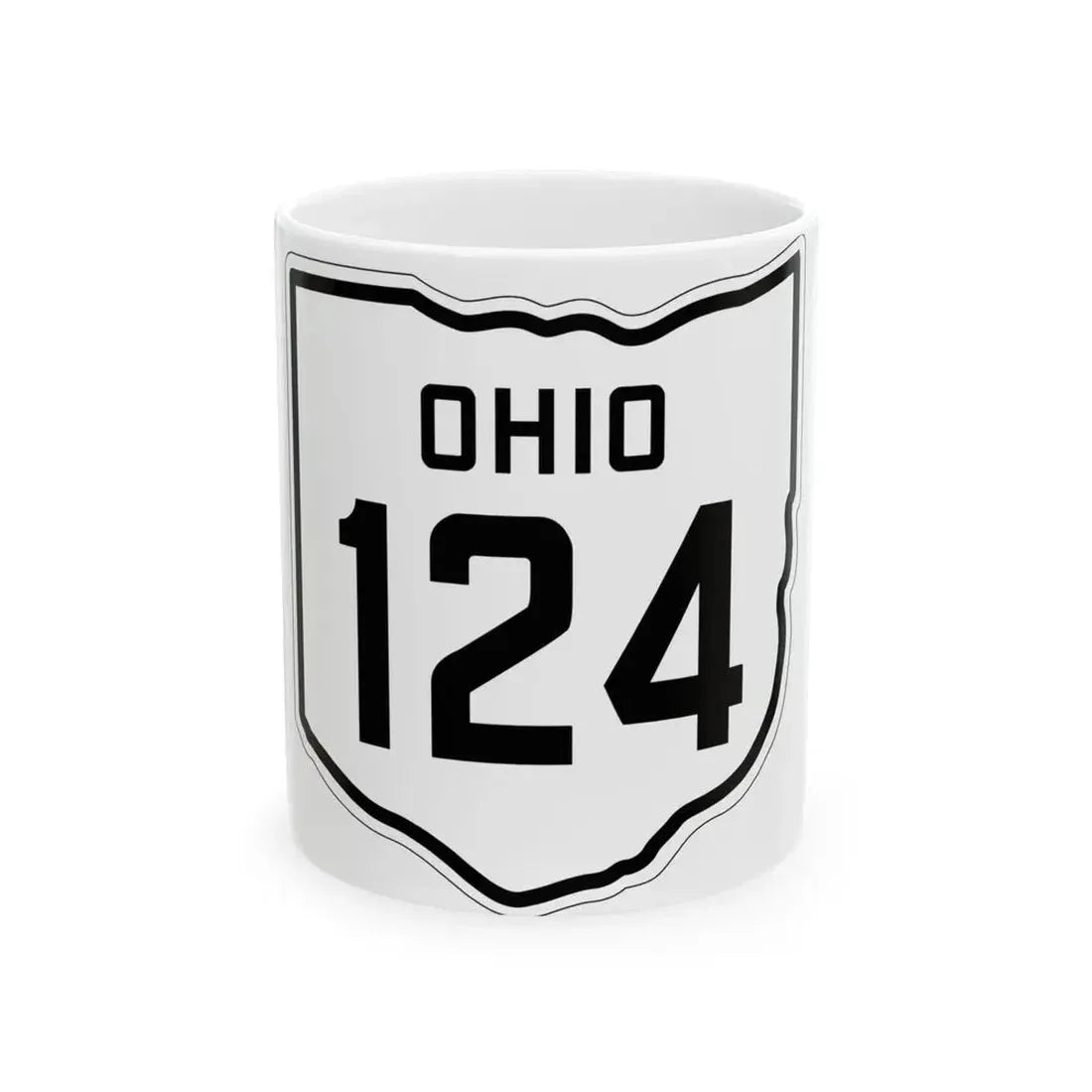 OH-124 1927 (Ohio) (Road Sign) White Coffee Mug 11oz - Go Mug Yourself