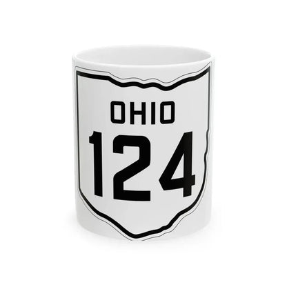 OH-124 1927 (Ohio) (Road Sign) White Coffee Mug 11oz - Go Mug Yourself