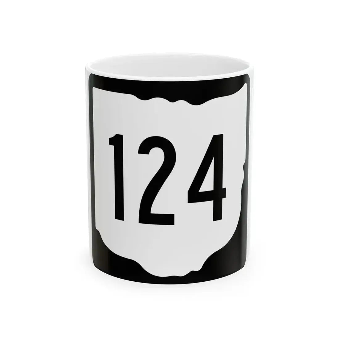 OH-124 1967 (Ohio) (Road Sign) White Coffee Mug 11oz - Go Mug Yourself