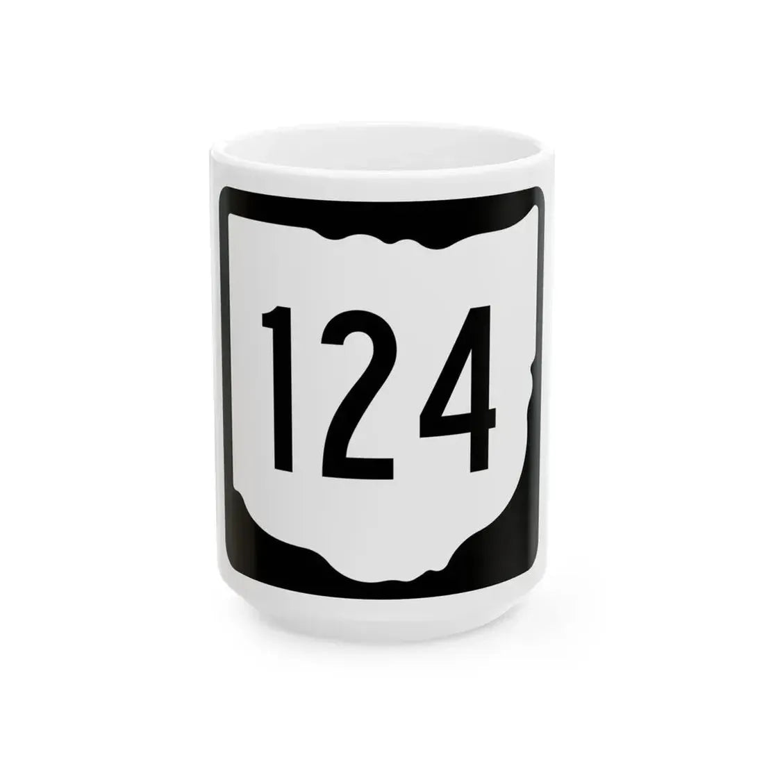 OH-124 1967 (Ohio) (Road Sign) White Coffee Mug 15oz - Go Mug Yourself