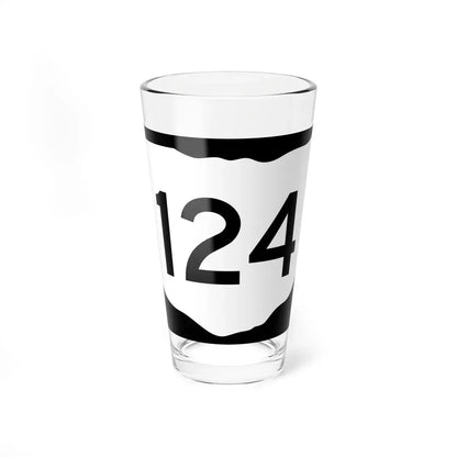 OH-124 (Ohio) (Road Sign) Pint Glass 16oz 16oz - Go Mug Yourself
