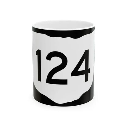 OH-124 (Ohio) (Road Sign) White Coffee Mug 11oz - Go Mug Yourself