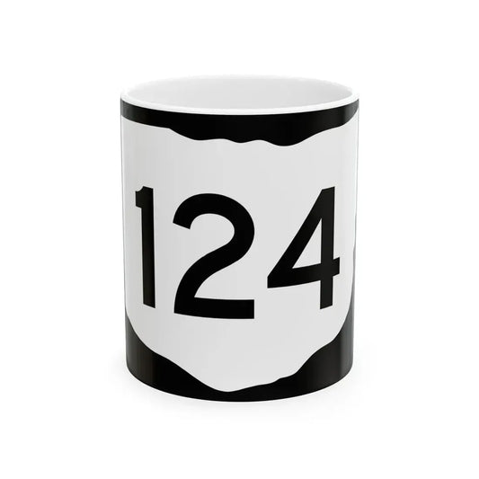 OH-124 (Ohio) (Road Sign) White Coffee Mug 11oz - Go Mug Yourself