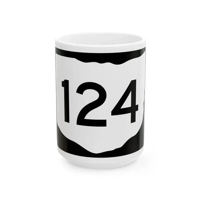 OH-124 (Ohio) (Road Sign) White Coffee Mug 15oz - Go Mug Yourself