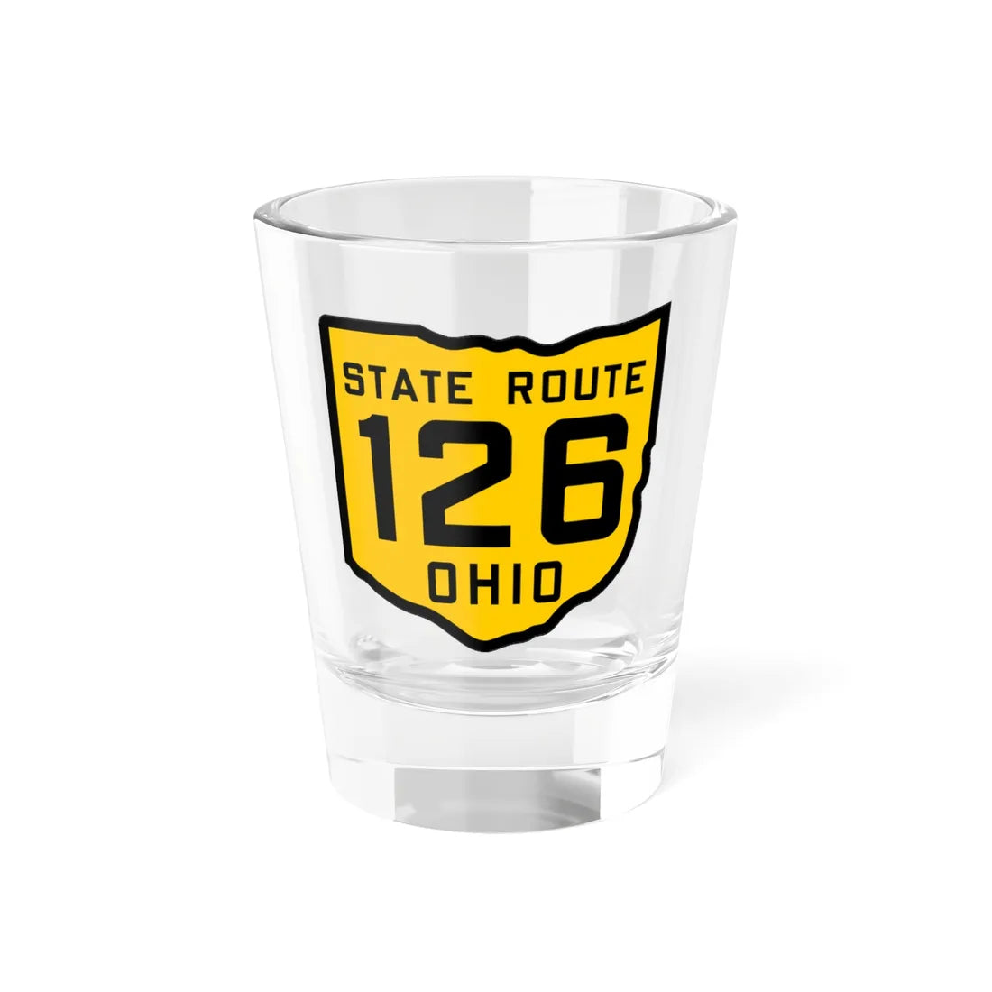 OH-126 1920 (Ohio) (Road Sign) Shot Glass 1.5oz 1.5oz - Go Mug Yourself
