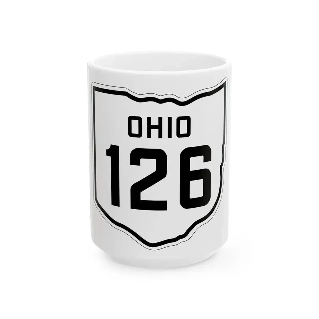 OH-126 1927 (Ohio) (Road Sign) White Coffee Mug 15oz - Go Mug Yourself