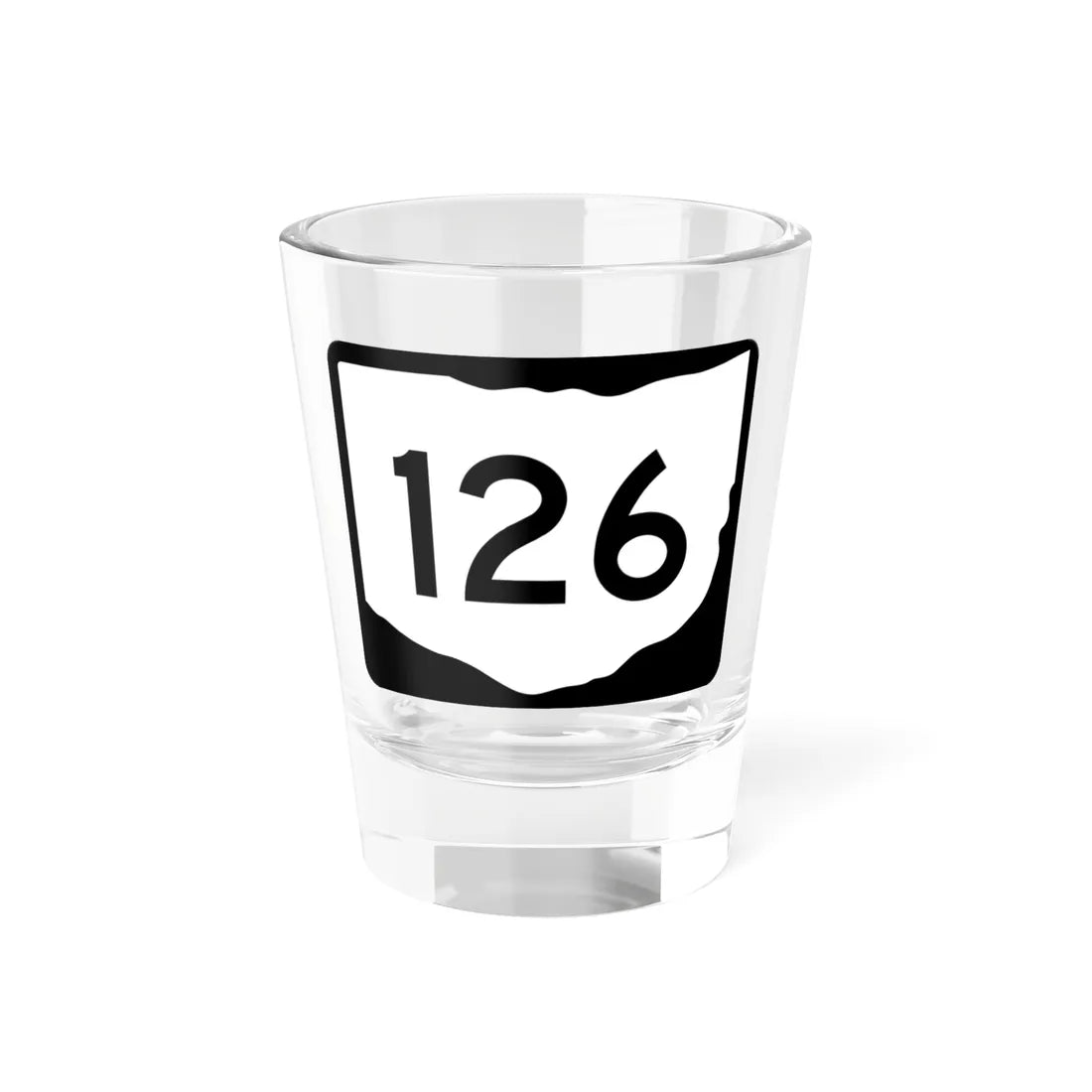 OH-126 (Ohio) (Road Sign) Shot Glass 1.5oz 1.5oz - Go Mug Yourself