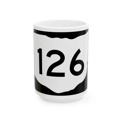 OH-126 (Ohio) (Road Sign) White Coffee Mug 15oz - Go Mug Yourself