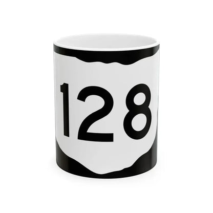 OH-128 (Ohio) (Road Sign) White Coffee Mug 11oz - Go Mug Yourself