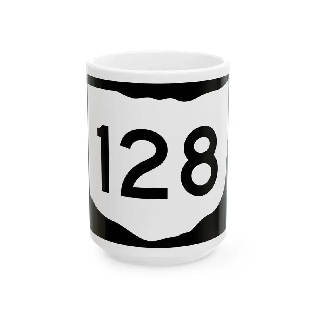 OH-128 (Ohio) (Road Sign) White Coffee Mug 15oz - Go Mug Yourself