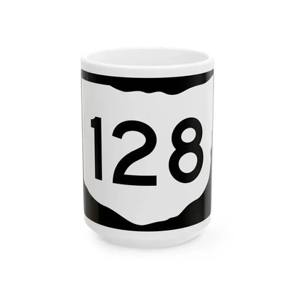 OH-128 (Ohio) (Road Sign) White Coffee Mug 15oz - Go Mug Yourself