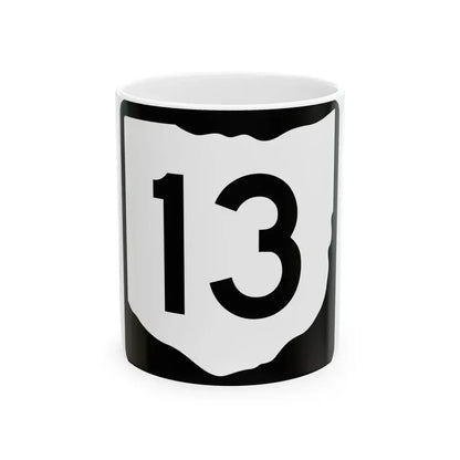 OH-13 (Ohio) (Road Sign) White Coffee Mug 11oz - Go Mug Yourself