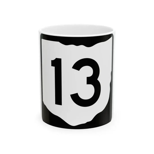 OH-13 (Ohio) (Road Sign) White Coffee Mug 11oz - Go Mug Yourself