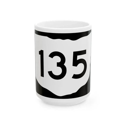 OH-135 (Ohio) (Road Sign) White Coffee Mug 15oz - Go Mug Yourself