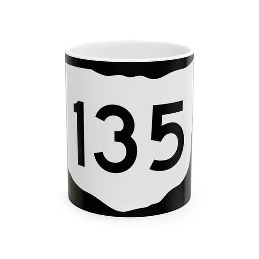 OH-135 (Ohio) (Road Sign) White Coffee Mug - Go Mug Yourself