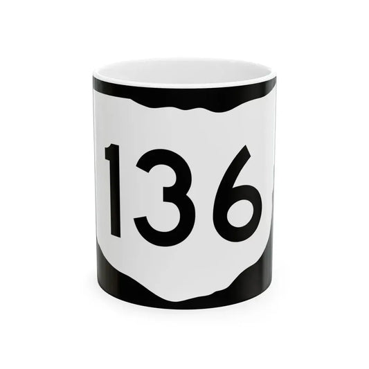 OH-136 (Ohio) (Road Sign) White Coffee Mug 11oz - Go Mug Yourself
