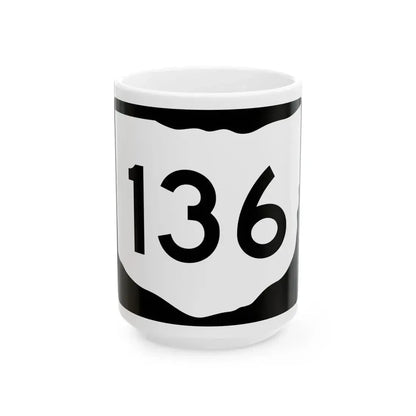 OH-136 (Ohio) (Road Sign) White Coffee Mug 15oz - Go Mug Yourself