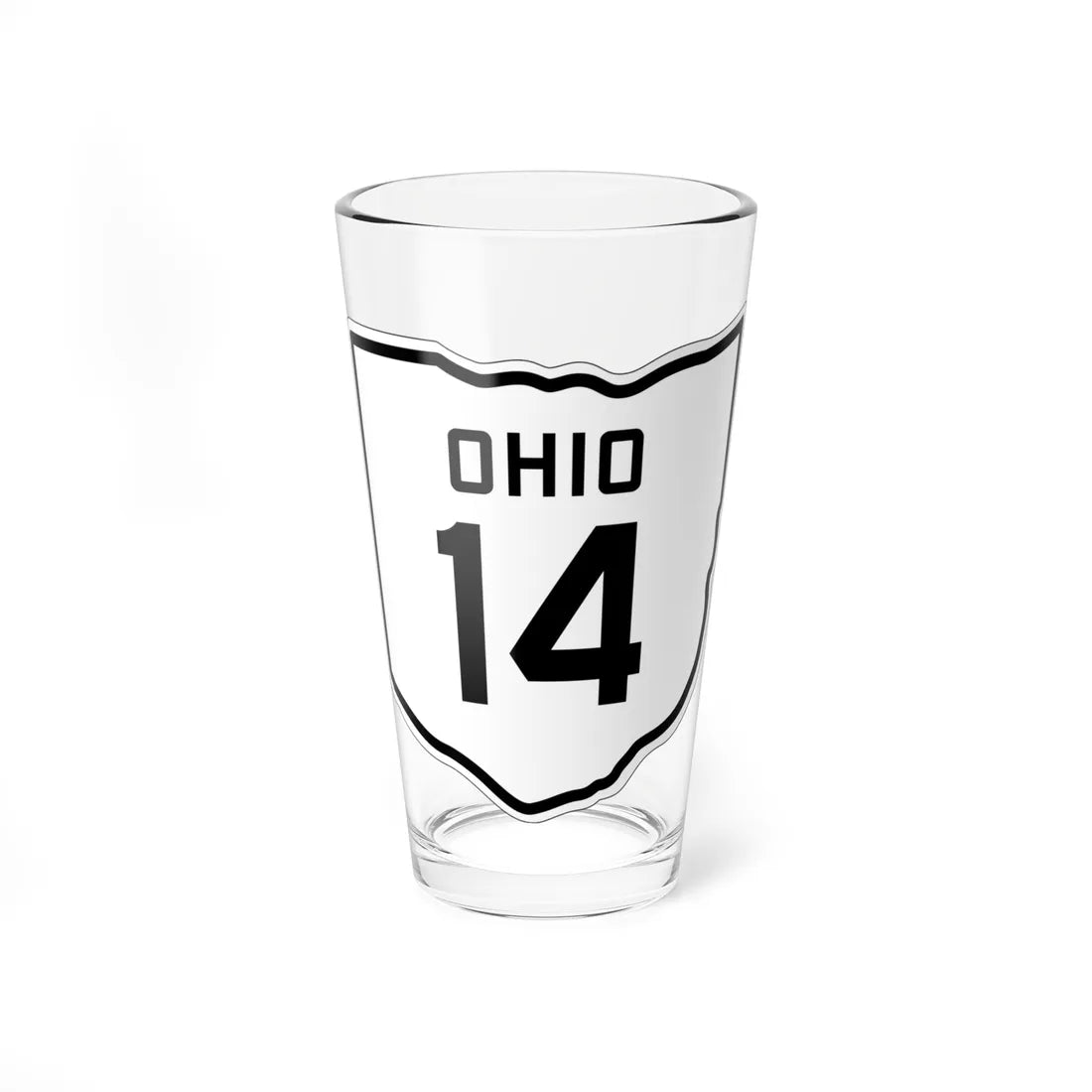 OH-14 1927 (Ohio) (Road Sign) Pint Glss 16oz 16oz - Go Mug Yourself