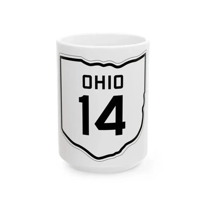 OH-14 1927 (Ohio) (Road Sign) White Coffee Mug 15oz - Go Mug Yourself