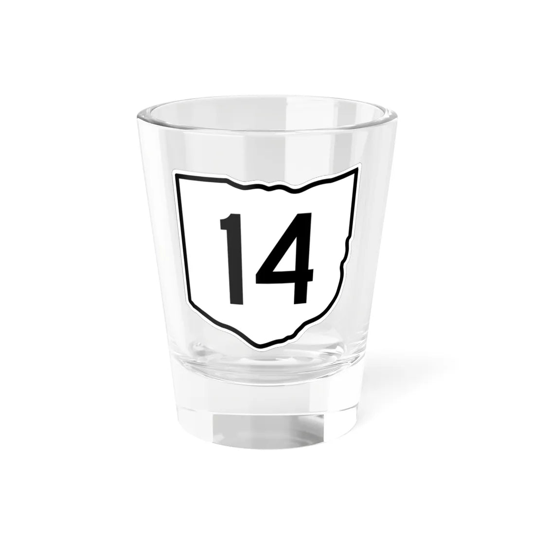 OH-14 1960 (Ohio) (Road Sign) Shot Glass 1.5oz 1.5oz - Go Mug Yourself