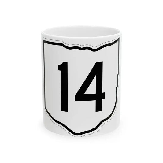 OH-14 1960 (Ohio) (Road Sign) White Coffee Mug 11oz - Go Mug Yourself