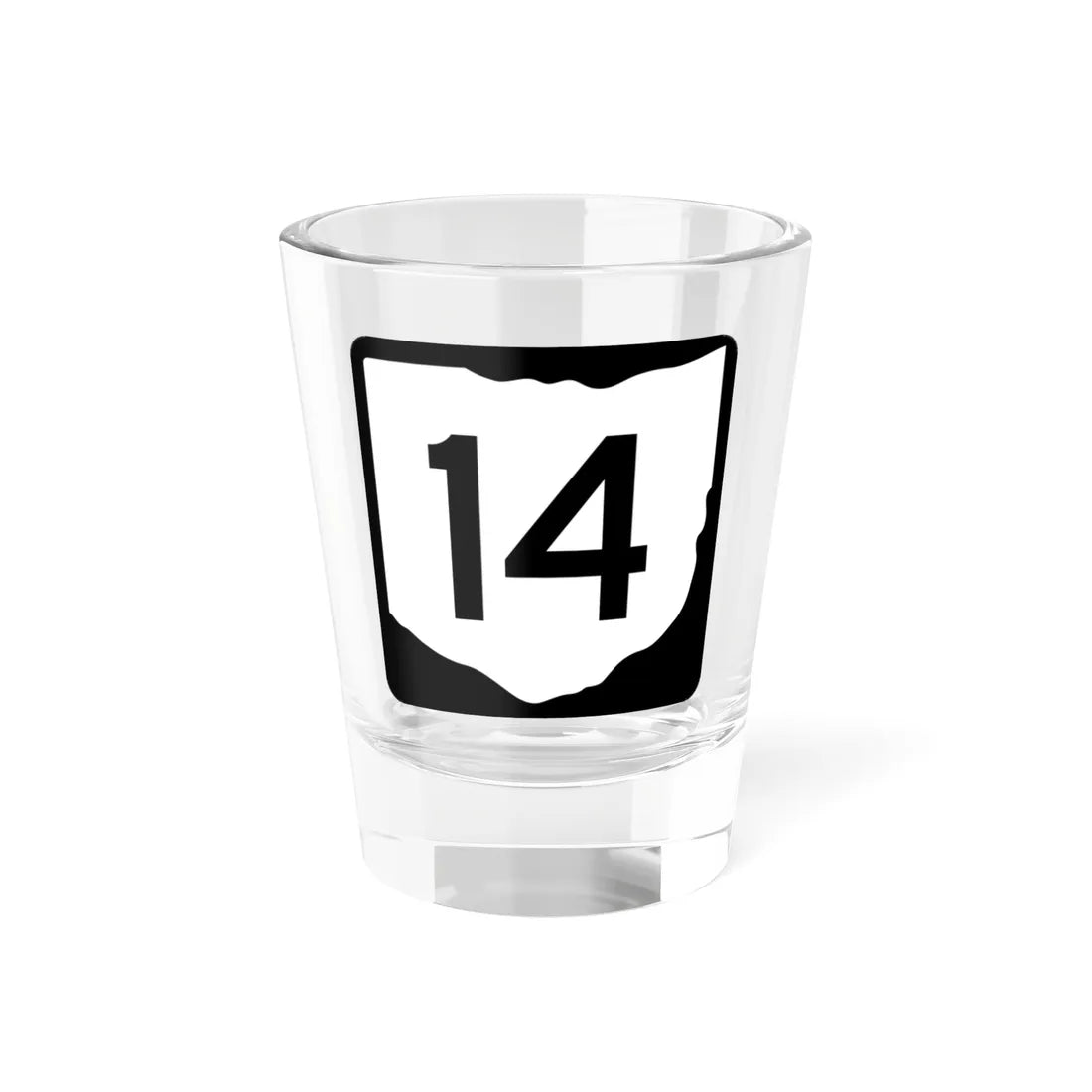 OH-14 (Ohio) (Road Sign) Shot Glass 1.5oz 1.5oz - Go Mug Yourself