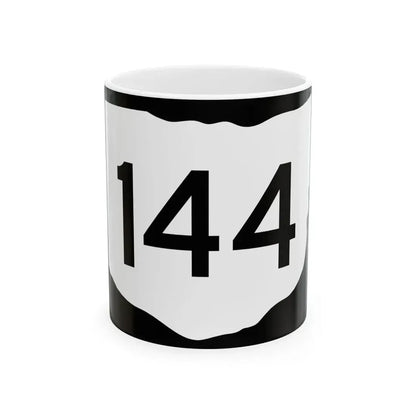 OH-144 (Ohio) (Road Sign) White Coffee Mug 11oz - Go Mug Yourself