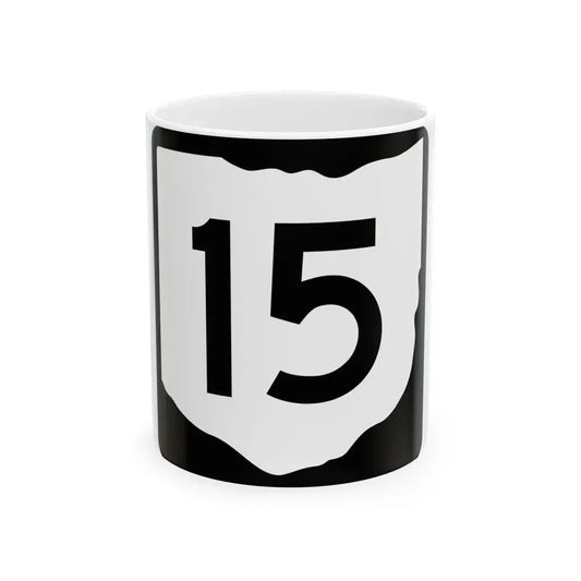 OH-15 (Ohio) (Road Sign) White Coffee Mug 11oz - Go Mug Yourself