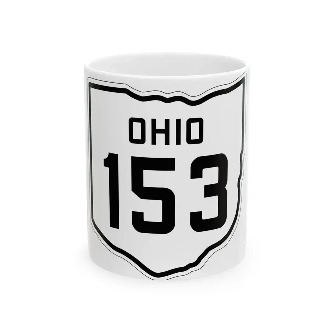OH-153 1927 (Ohio) (Road Sign) White Coffee Mug 11oz - Go Mug Yourself